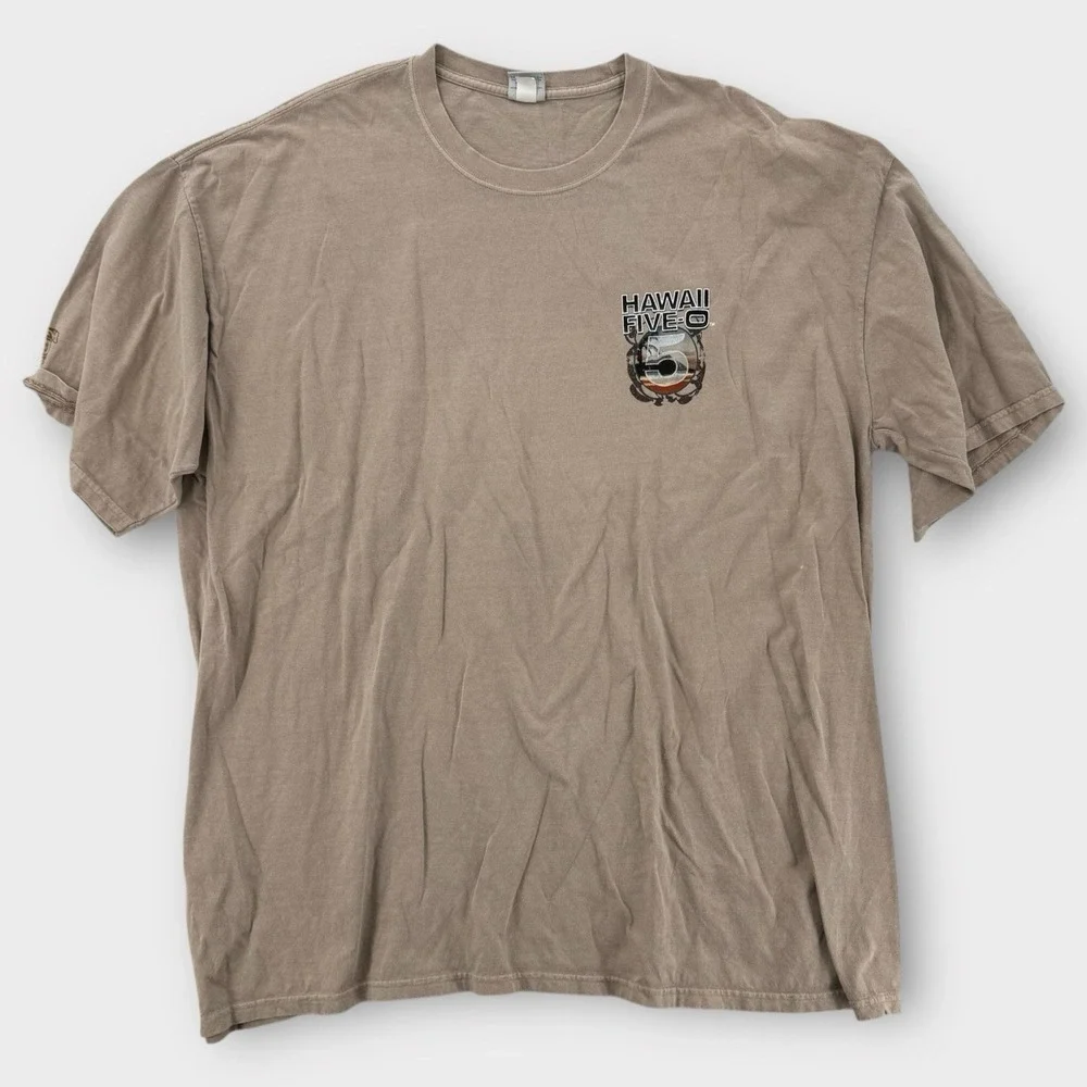 Hawaii Five-O T-Shirt Mens 3XL Crazy Shirts Brown Kona Coffee Dyed Graphic Tee